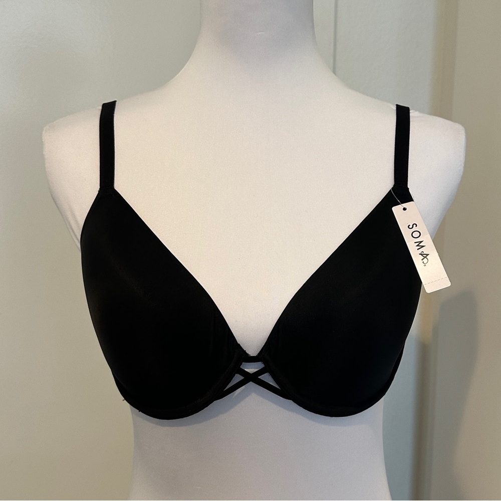 *NWT* Soma | Lightly Lined Plunge Underwire Bra | Black | 38B